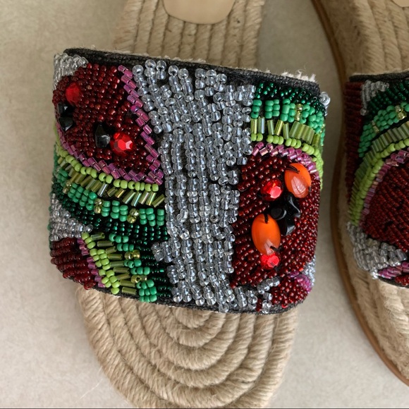 ZARA ESPADRILLE WATERMELON SLIDES SIZE 10 - Picture 4 of 6